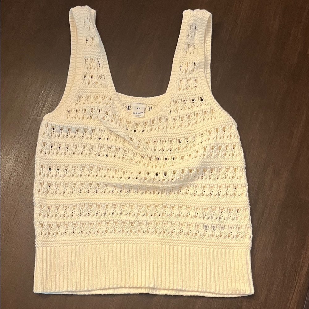 Old Navy Cream Knit Tank Top